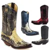 Stivali Uomo Moda Cowboy Western Autunno Inverno Vintage Ecopelle Punta a punta Scarpe Punk Tacco medio 230831