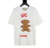 Мужские футболки Дизайнер 2023 Новый шерстяной ткани маленький медведь Zhangzi с коротким рукавом с короткими рукавами.