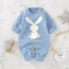 Pagliaccetti Pagliaccetti per neonati Simpatico coniglio Vestiti per neonati nati Tuta per bambini Completo Autunno Infantile Ragazza Ragazzo Abbigliamento invernale Lavorato a maglia caldo 230831