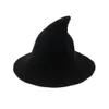 Chapeau de sorcière d'halloween diversifié le long du bonnet en laine de mouton, tricot de pêcheur, mode féminine, bassin pointu, seau, livraison directe