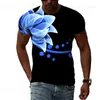 Herren T-Shirts Sommer Männer und Frauen Wunderschöne Blumengrafik T-Shirts Modische Freizeit Persönlichkeit 3D-Druck O Zusammengeklappte kurze Ärmel. T230831