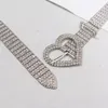 Belts Women's Fashion Heart Buckle Diamonds Cummerbunds Female Dress Corsets Waistband Decoration Narrow Belt R2436