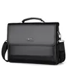 Pastas Vintage PU Couro Homens Maleta Bolsa Bolsa Executiva para Documentos Masculino Negócio Ombro Mensageiro Laptop Homem 230830