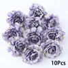 Decorative Flowers 10Pcs Silk Rose Artificial Heads For Home Wedding Decoration Supplies DIY Crafts Wreath Accessories Fake