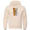 Sweats à capuche pour hommes drôle robot ours en peluche à capuche vêtements robotiques décontracté à capuche Y2K hommes mode sweats polaire surdimensionné lâche streetwear