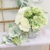 Flores decorativas 19cm camélia artística diy decoração de alta qualidade seda fiada estilo simples seco para mesa de casamento jardim sala