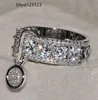 Tiffanyhsqrings luksusowy projektant biżuterii Kobiety pierścień cyrkon Pierścień z wieloma kolorami kryształ 925 srebrny pierścień nr ne10658355328