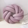 Cushion/Decorative Pillow Premium Nordic Style Round Pillow Velvet Ball Knot Cushion Solid Color Baby Rest Sleeping Dolls Stuffed Kid Adult Bedroom Decor 230831