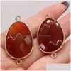 Encantos Natural Semipreciosa Piedra Colgante Conector Ágata Roja DIY Joyería Fabricación Collar Pulsera Regalo Drop Entrega Hallazgos Compon Dhqsr