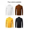 Herren Polos Hochwertiges Herren Poloshirt Top Herbst Einfarbig Umlegekragen Knopf Langarm Slim-Fit T-Shirt M-4XL für Business 230830