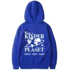 Kvinnors hoodies skapar en snällare planet hoodie trendiga tumblr estetiska hooded tröja strand trackover kläder streetwear topp