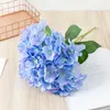 Dekorativa blommor Simulering Silk Ribbon Leaf Hydrangea Bouquet Tea Table El Decor Artificial Hortangeas Fake Flower Wedding Decoration