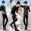 Idopy Hot Selling Heren Koreaanse Designer Zwart Slim Fit Jeans Punk Cool Super Skinny Broek Met Ketting Voor Mannelijke HKD230829