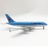 Flygplan Modle Scale 1/350 Längd 20 cm Korean Air A380 Metal Diecast Airplane Plan Model Aircraft Toys Gift for Boys Children Child Collection 230830