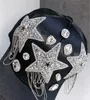 Boll Caps 09Shi Drop Satin Sparkling Pentagram Tassel Designer Style Lady Baseball Hat Women Leisure Visir Cap 230830