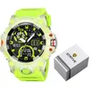 Zegarek zegarek marki zegarek dla mężczyzn Dual wyświetlacz LED Digital Analog Wristwatch Młodzież Stopnica Sport Elektroniczny kwarc Waterproof Waterproof Clock