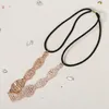 Headpieces Gold Color Elastic Rhinestone Headband For Women Wedding Hair Accessories Crystal Bridal Hairband Party Headwear Gift