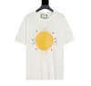 Erkek Tişörtler Tasarımcısı 23 Yeni Sarı Çember Mektup Baskı T-Shirt Kısa Kollu Saf Pamuk Yuvarlak Boyun Gündelik Gevşek ve Kadınlar BK7M