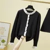 Pulls pour femmes pull tricoté noir col à volants à manches longues en vrac décontracté pull en tricot pull Mujer 2023 hiver femme