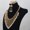 Necklace Earrings Set Magnificent Champagne Crystal Design Nigerian African Wedding Bridal/Women Beads Jewelry ANJ189