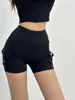 Shorts pour femmes tvvovvin 2023 Été sexy hanche basique enveloppe serrée enveloppe élastique haute taille mincerothésie yoga fitness pour femmes jpq7