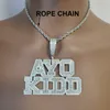 Collane con ciondolo Collana con nome personalizzato AAA Zirconia Baguette Lettere con grande cerchio CubanChain Ciondolo per uomo Donna Gioielli Hip Hop 230831