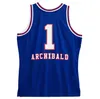 ステッチされたバスケットボールジャージNate Archibald 1975-76 Mesh Hardwoods Classics Retro Jersey Blue Men Women Youth S-6XLジャージ＃1