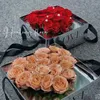 Confezione regalo Scatola per imballaggio di fiori portatile Specchio minimalista Argento Semi trasparente Materiale bouquet Decorazione di nozze