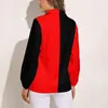 Women's Blouses Two Tone Circus Blouse Red And Black Retro Custom Women Long-Sleeve Casual Shirts Autumn Oversize Top