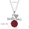 Pendanthalsband Fashion Football Sports for Women Crystal I Love Basketball Volleyball Letter Chains smycken i BK Drop Delivery Pen DHSWJ