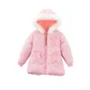 Manteau en duvet bébé fille Cothes enfants épaissi velours papillon à capuche veste en coton chaud Parkas d'hiver pour filles vêtements d'extérieur pour enfants