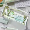 Learning Toys Transparent Visiable Pencil Case Simplicity Solid Color Fashion Pencil Bag Waterproof High Capacity Stationery Storage Bag