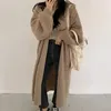 Damskie Krzyki Koszulki Kobieta Zimowa dzianina Cardigan luźne swobodne długie płaszcze koreańskie sweter mody vneck prosta odzież 230830