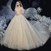 princess shiny gown Wedding Dresses for Sale 2023 Lace Sheer Crew Neck Custom Made Vintage Style Cheap Modest Women Bridal Ball Gowns bling Lace Applique Bridal Gowns