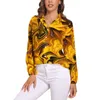 Women's Blouses Sunflower Swirl Blouse Abstract Art Print Aesthetic Custom Woman Long Sleeve Casual Shirt Summer Oversized Top