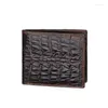 Portefeuilles courts hommes véritable porte-cartes en cuir homme sac à main Po motif Crocodile petit portefeuille pour hommes