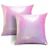 Pillow 2 Pcs Solid Color Sequins Reflective Shiny Throw Case Waist Covers Office Room Decor