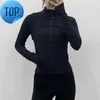 Completi da yoga Giacca sportiva corta a maniche lunghe LU-38 Donna Zip Fitness Inverno Caldo Palestra Top Abbigliamento sportivo Cappotti da corsa Abbigliamento da allenamento Donna5h