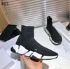 디자이너 양말 신발 여자 신발 패션 섹시 니트 탄성 양말 부츠 남성 스포츠 신발 상자 크기 35-45