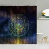 Shower Curtains Space Scenery Shower Curtain Earth Moon Planet Night Starry Sky Landscape Bathroom Decor Bath Waterproof Fabric Curtains R230831