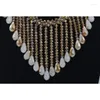 Necklace Earrings Set Magnificent Champagne Crystal Design Nigerian African Wedding Bridal/Women Beads Jewelry ANJ189