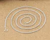 Łańcuchy 2 mm podwójny pierścień wszechstronny Bucwholesale 925 Srebrny srebrny męski i kobiety modne klasyczne klasyczne naszyjniki od producentów