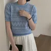 Женские свитера Plamtee 2023 Крадочно женские девушки с коротким рукавом Лето нежный шикарный шикарный поклон