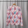 Women's Blouses Autumn 2023 French Women Long-sleeved Printed Shirt Retro Slimming Blouse