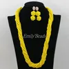 Necklace Earrings Set Amazing 2023 Yellow Crystal Beads Costume Necklaces Nigerian Wedding African Bridal Jewelry AMJ658