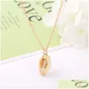 Pendant Necklaces Bohemian Sea Shell Conch Necklace For Women Beach Seashell Charm Gold Sier Chains Female Boho Fashion Jewelry Drop D Dhkhy