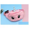 Pluche rugzakken ups schattige kinderen fanny pack girls taille tas speelgoed riem gradiënt kleur kistzak cartoon munt portemonnee reiskist dro dhwax