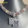 Hip Hop doble M helado personalizado Sier joyería Baguette diamante Gra Moissanite Mini colgante de letra inicial