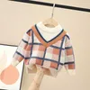 Pullover Autumn Winter Fashion Style Vintage Harajuku Boys' Sweater All Match Loose Casual Knitting Tops Long Sleeve Children's Clothing 230830