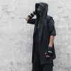 Men's Trench Coats Gothic Style Hooded Wizard Vest Coat Windbreaker for Men Cloak with Hood Techwear Short Sleeve Cardigan Jacket 230831